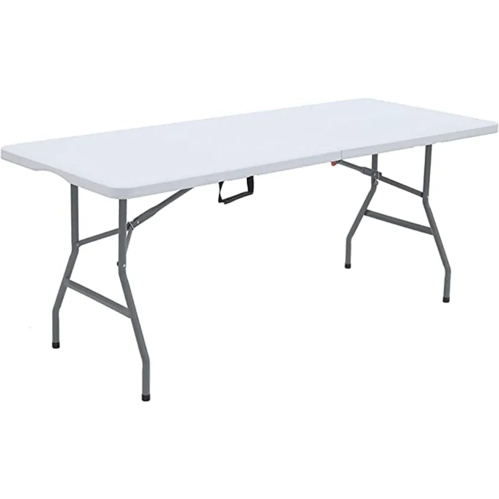 

2024 New Folding Table 4-Foot Portable Heavy Duty Plastic Fold-in-Half Utility Foldable Table Plastic Dining Table