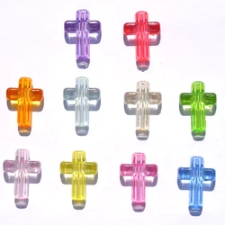 30pcs acrylic beads transparent color cross randomly mixed to make DIY popular bracelet accessories materials