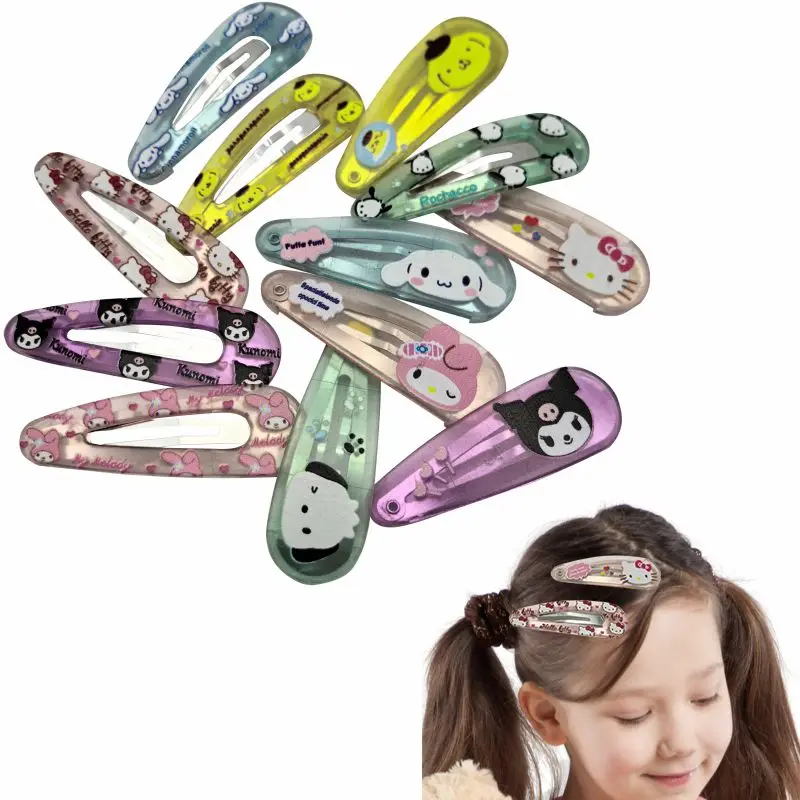 Sanrio Hello Kitty Kuromi Pochacco Melody Cartoon Kinder BB Haarnadeln Süße Haarkarte Pony Süße Mädchen Dekorativer Kopfschmuck BB Clip