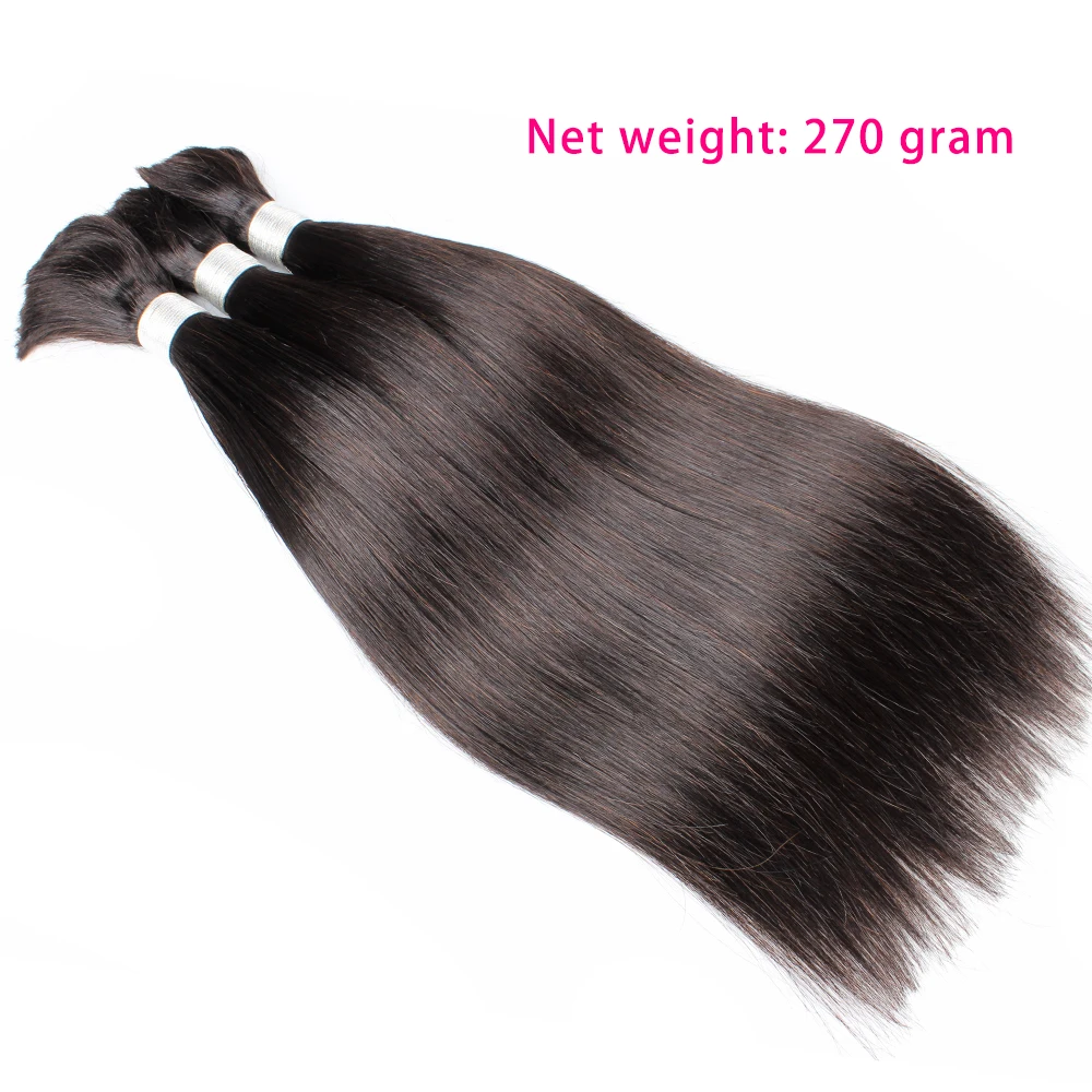 Capelli sfusi per intrecciare i capelli umani indiani Remy lisci senza trame 90 estensione dei capelli di colore naturale al g/pezzo Kisshair