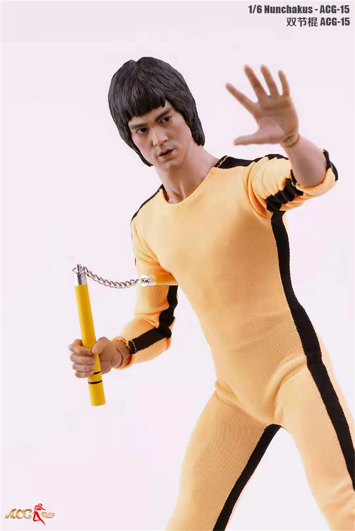 1/6 Scale Wooden Kung Fu Nunchaku Model Toys Fit For 12\'\' Kung Fu Master Action Figure Body