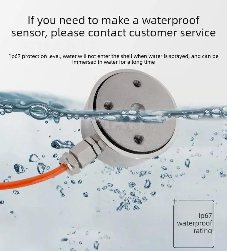 Miniature Cylindrical Load Cell, High Precision Tension & Compression Force Sensor, Stainless Steel, 2mV/V