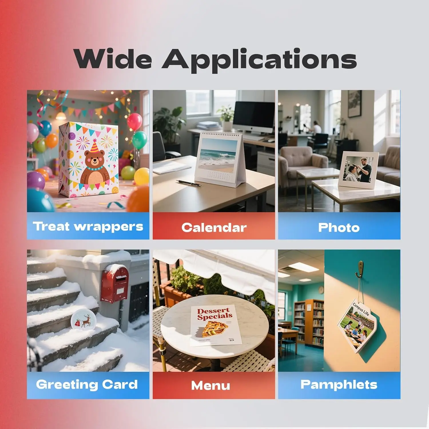 100 Sheets A4 Single Sided Glossy Photo Paper 8.3X11.7 Inch waterproof Photo Paper for Inkjet Printer for Menu Flyer Print