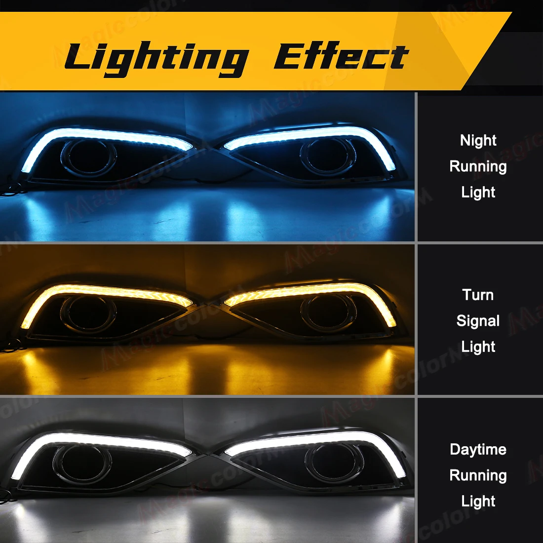 For Honda CRV CR-V 2012 2013 2014 LED DRL Daytime Running Light Daylights Dynamic Turn Signal Fog Lamps White Yellow Blue 12V