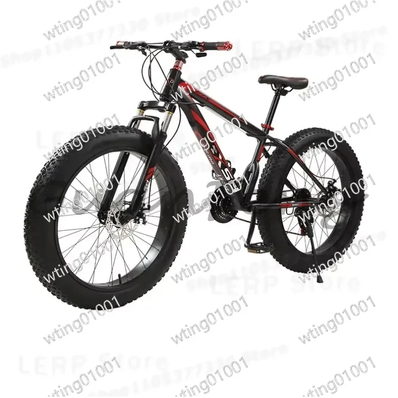 for 26 Inch Fatbike Variable Speed Mountain Bicycle with Shock Absorption Disc Brake Widened Tire for Beach Snow Off Road