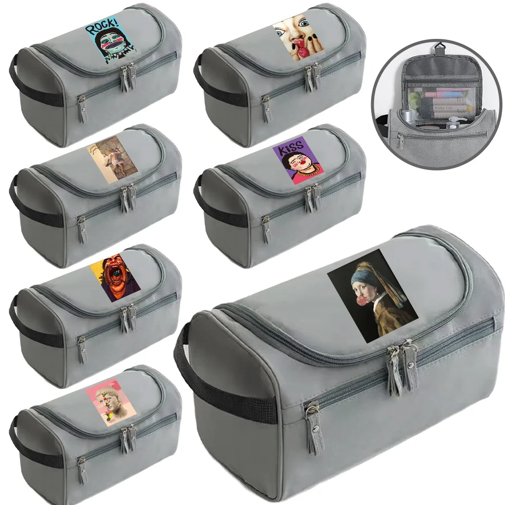 

Wash Bag Luxurious Makeup Toiletry Storage Bag with Zipper Travel Necessarie Funny Printing Series Portable Wash Pouch