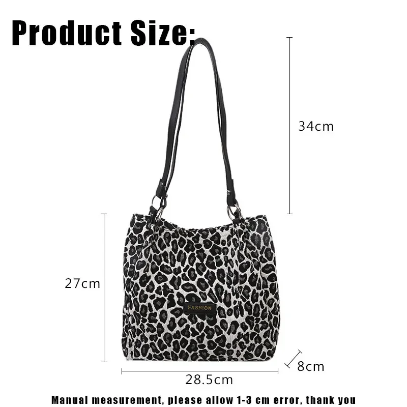 Youda-bolsa de ombro leopardo reutilizável para mulheres, novas sacolas de compras, bolsa casual, bolsa feminina, bolsa de estudante, moda