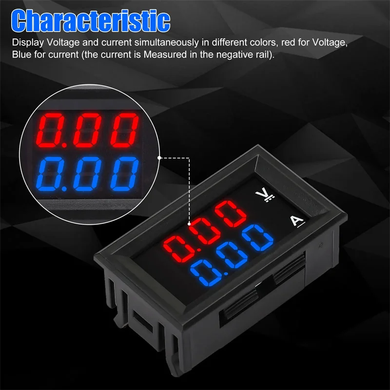 【AD】 DC 0-100V 10A Digital Voltmeter Ammeter Dual Display Voltage Detector Current Meter Panel Amp Volt Gauge 0.28