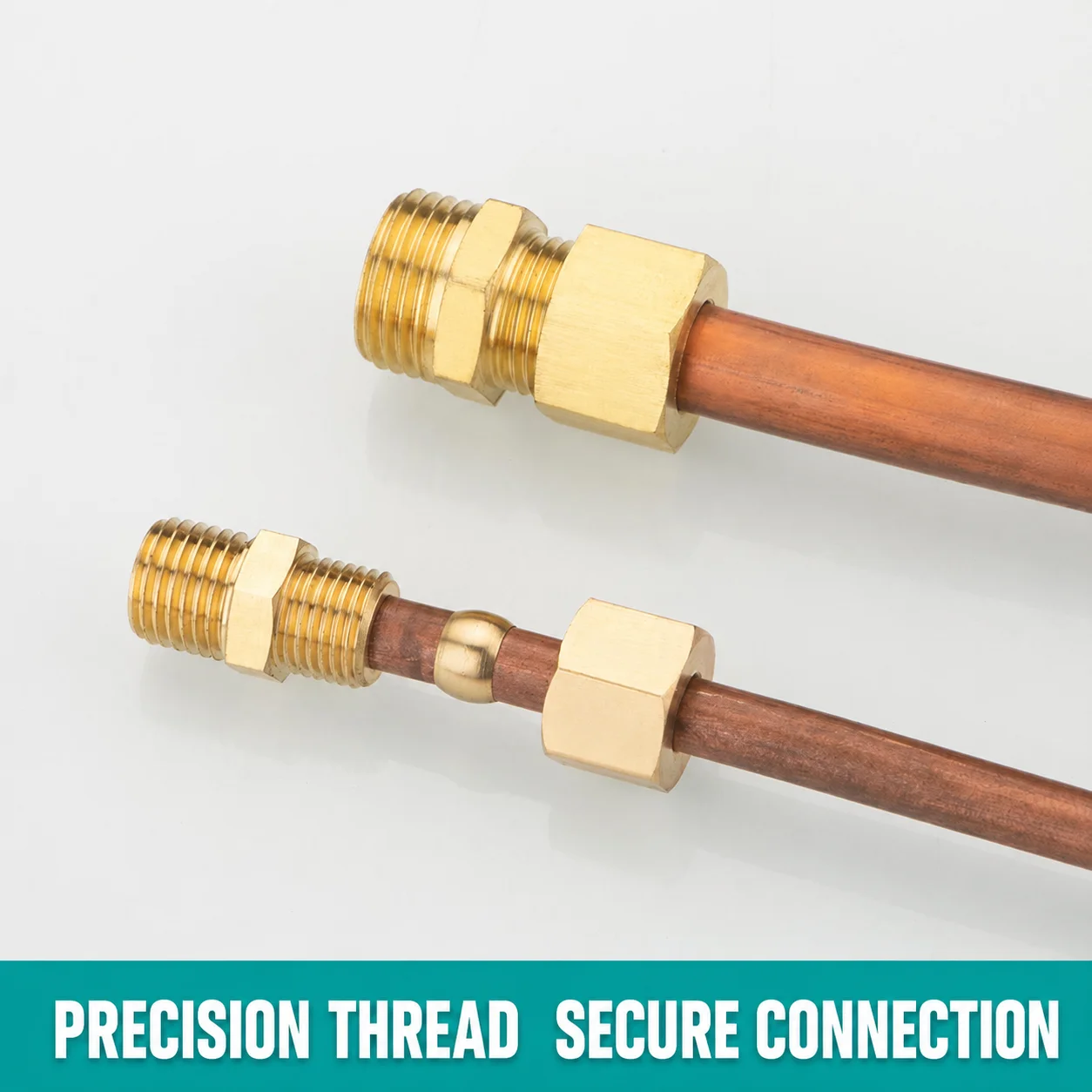 Full copper thickened outer wire copper tube sleeve joint, quick oil tube copper joint, straight through 3 4 6 8 10 12 -1/8 1/4