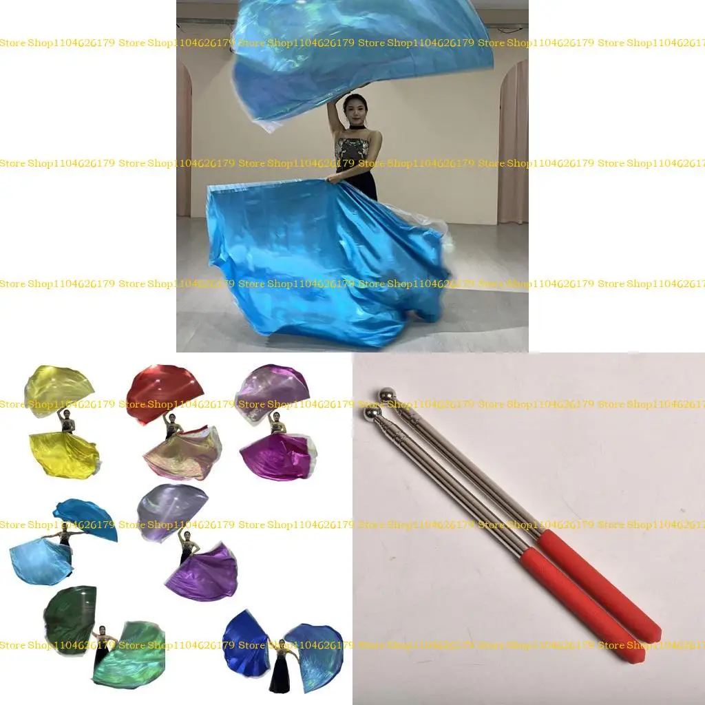 

A1A2 2Pcs Semicircle Worship Wing Flags Praise Dance Flags with Scalable Rods