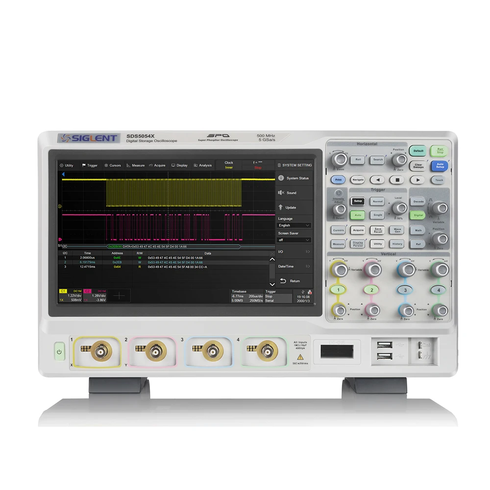High-Precision 5G Sampling SDS5034X SDS5054X SDS5104X 4-Channel Touch Screen Digital Oscilloscope 350MHz 500MHz 1GHz Bandwidth