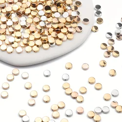 6MM 200Pcs CCB Rose Gold/Silver Plated Oblate Loose Beads Spacer For Diy Bracelet Necklace Jewelry Making Accessori