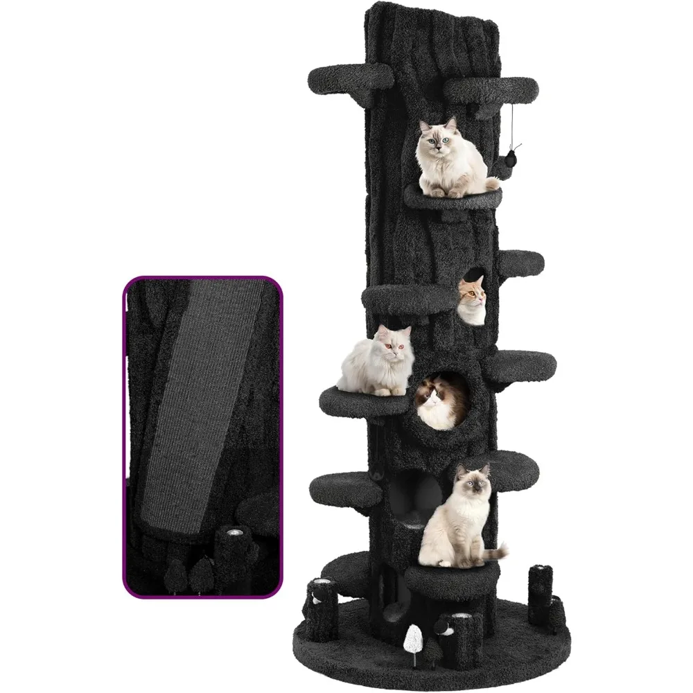 

Luxury Cat Tree Tower for Indoor Cats,88.6" Tall Cat Tree,Multi-Level Furniture Activity Center with Scratching Posts Stand Hous