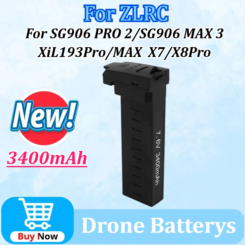 

7.6V 3400mAh Lithium Polymer Li-po Battery for ZLRC SG906 PRO 2/SG906 MAX 3 XiL193Pro/MAX X7/X8Pro RC Quadcopter Spare Parts