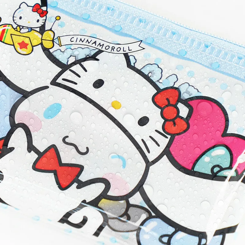 Bolsa organizadora Sanrio de dibujos animados, Hello Kitty Kuromi, impermeable, sellada, con cremallera, para jardín de infantes