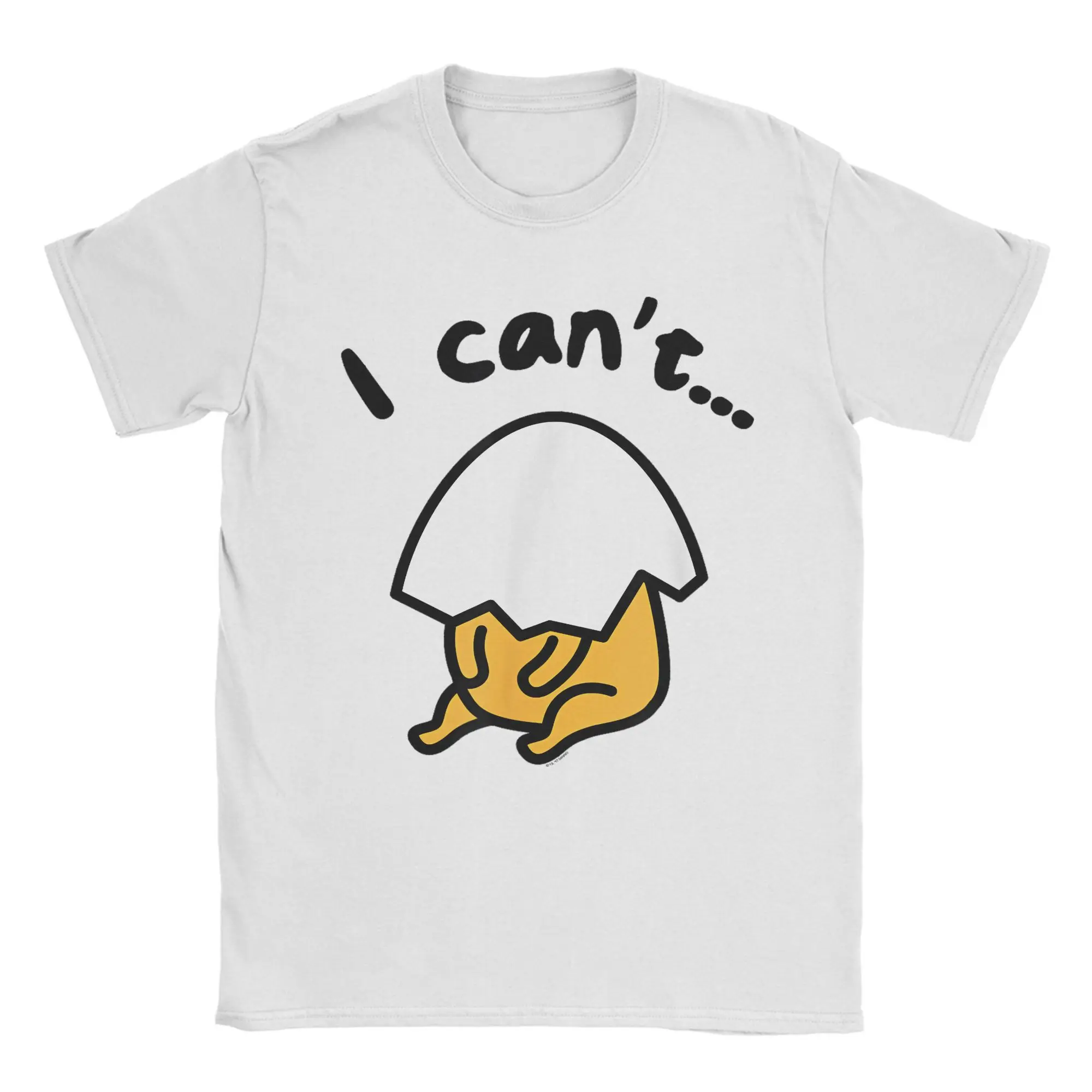

Humor Gudetama Lazy Egg I Can't T-Shirts Men Crewneck 100% Cotton T Shirt Japanese Short Sleeve Tees Classic Clothing