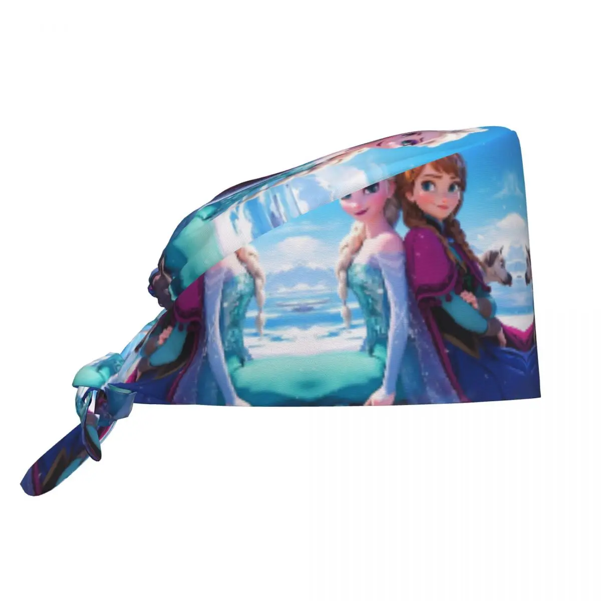

Frozen Classical Anime Elsa&Anna Breathable Nursing Work Cap Surgical Scrub Caps Nursing Hair Hats Cartoon Movie Work Scrubs Hat