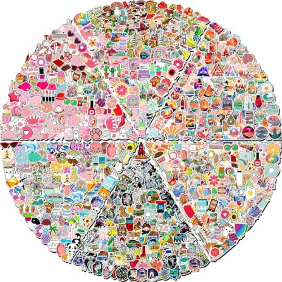 

600 PCS Stickers Pack Colorful Waterproof Stickers Vinyl Art Stickers.Valentine's Day Stickers for Water Bottles, Skateboards a