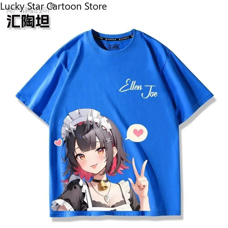 إلين جو أنيمي Zenless منطقة صفر طالب تي شيرت الصيف قميص مروحة قصيرة الأكمام رجل فتاة الملابس تيز القطن الخالص تي شيرت هدية