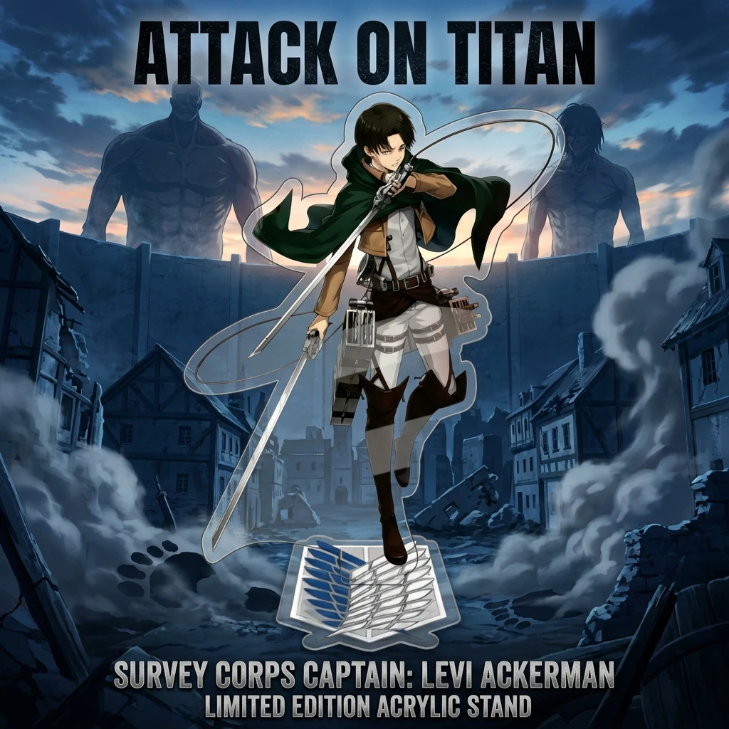 

Anime Large Standee 15cm High Attack on Titan Double Sided Standee Levi Ackerman Captain Levi Large Standee Decoration