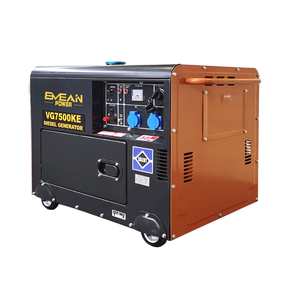 Europe hot selling portable 5kw 6kw 7kva silent 100% copper Dies el dynamo generator