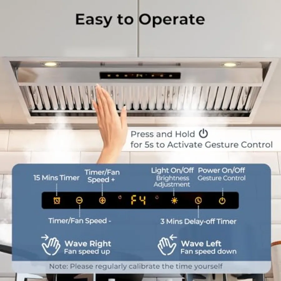 شفاط فوق الخزانة مقاس 36 بوصة مع تصميم قابل للتحويل بدون مجاري 900 CFM من الفولاذ المقاوم للصدأ لرسوم تهوية المطبخ