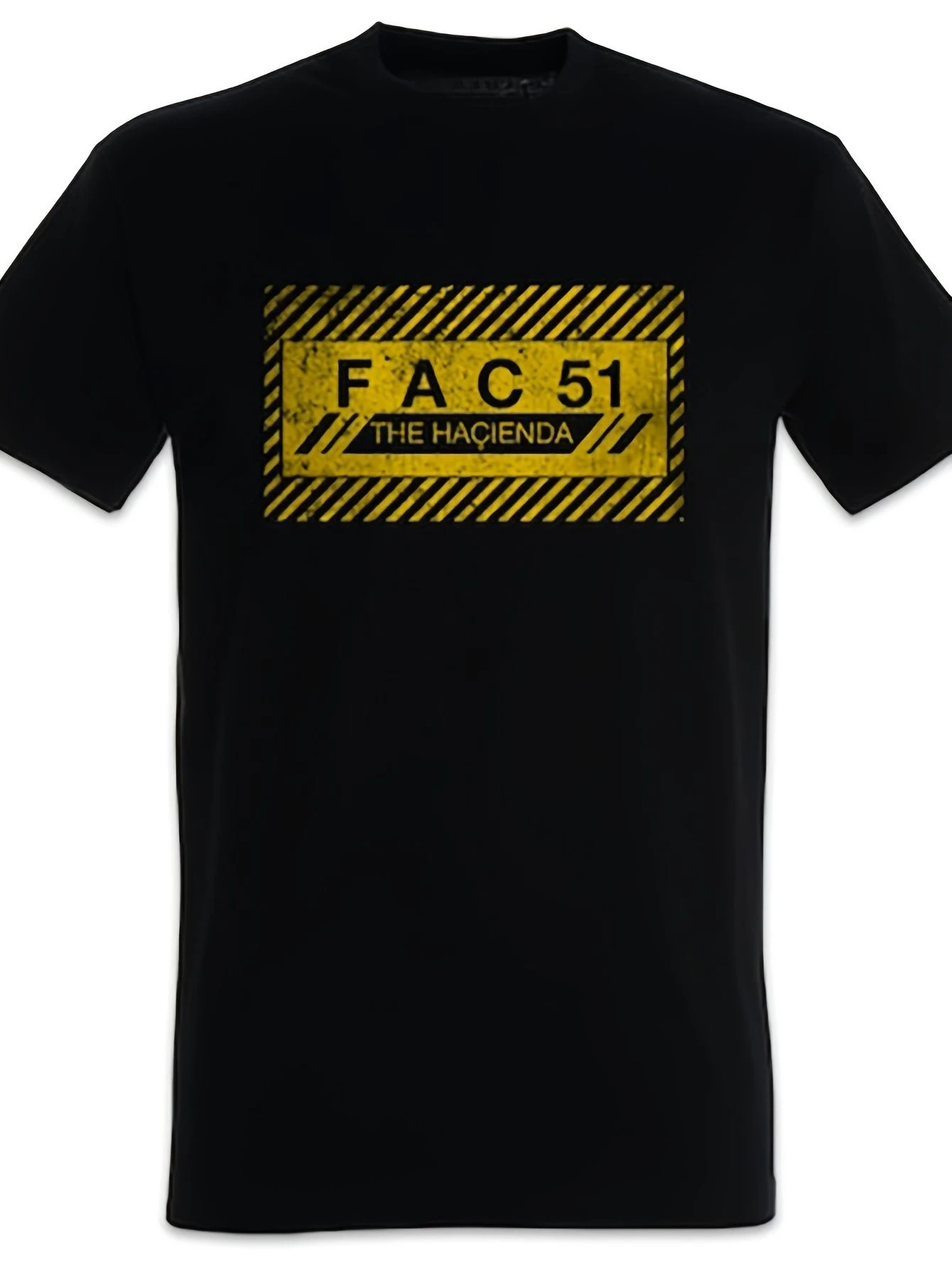 Men's retro Joy Division T-shirt with iconic Hacienda and Factory Records logos - Retro T-shirt suitable for casual wear