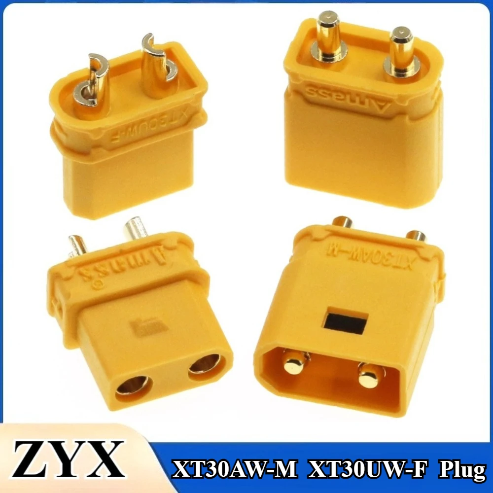 

XT30AW-M XT30UW-F Waterproof Plug with Lock Buckle XT30AW Male XT30UW Female Gold Plated Plug Connector for RC Aircraft FPV