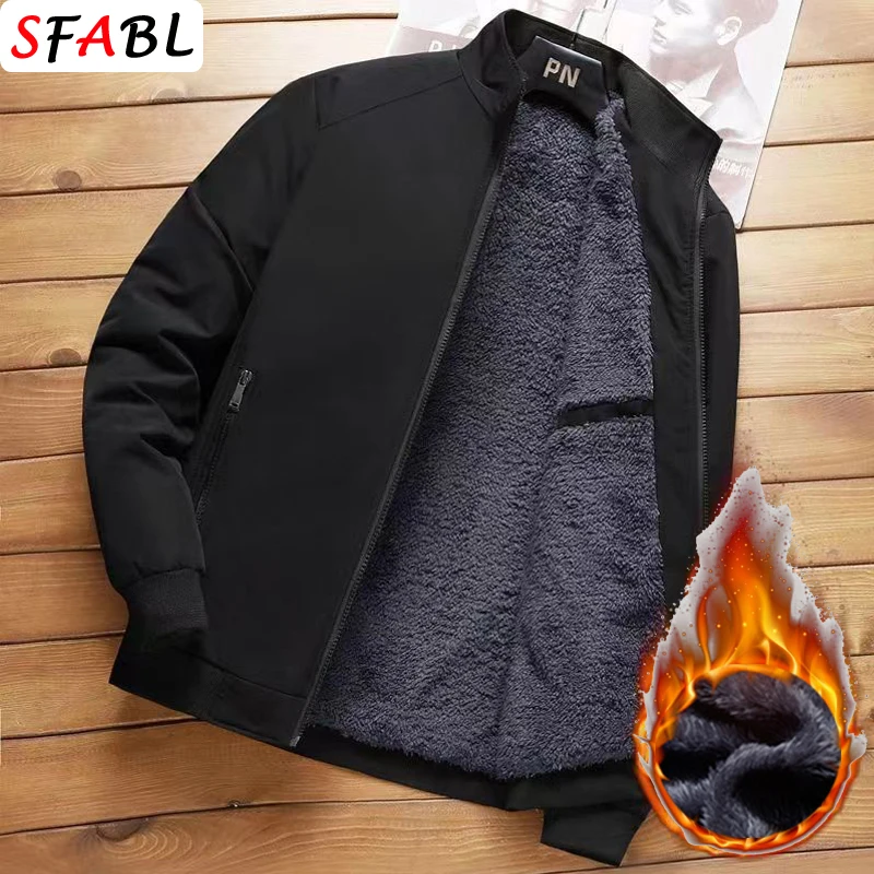 Casual Thermal Winter Jackets for Men Business Office Dress Coat Fleece Lining Men\'s Winter Jacket Blazers Luxury Outerwear 3XL