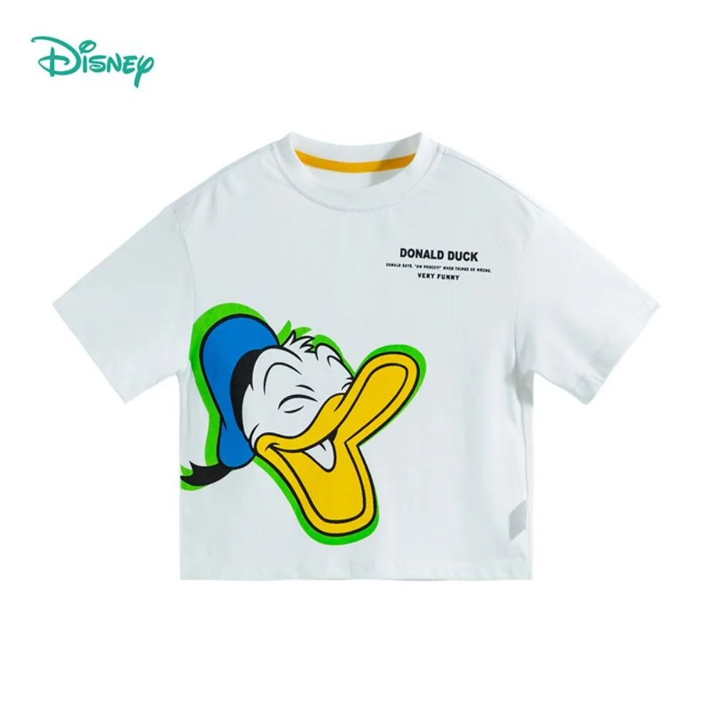 Disney children's clothing, boys' summer casual short-sleeved Donald Duck cartoon T-shirt cotton pullover