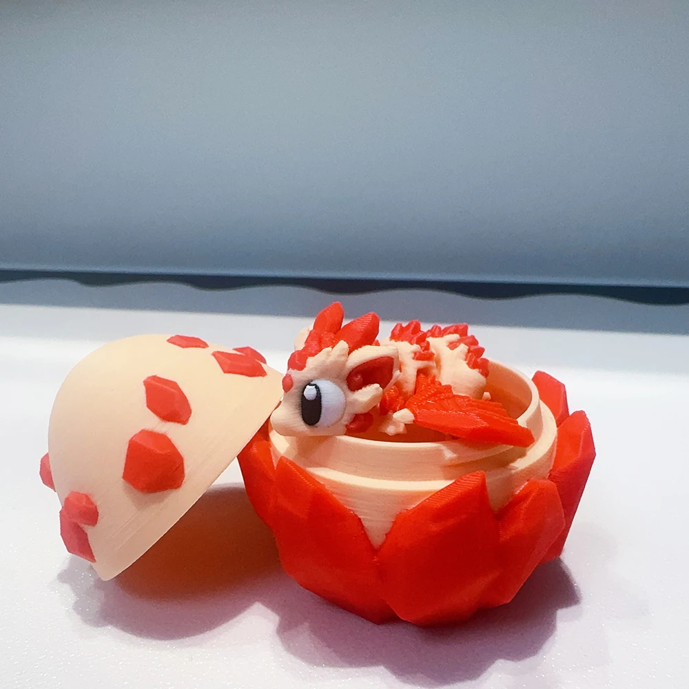 ثلاثية الأبعاد مطبوعة لطيف الأحمر كريستال التنين والكريستال التنين البيض نموذج البلاستيك زخرفة سطح المكتب الديكور النحت هدية عيد #5