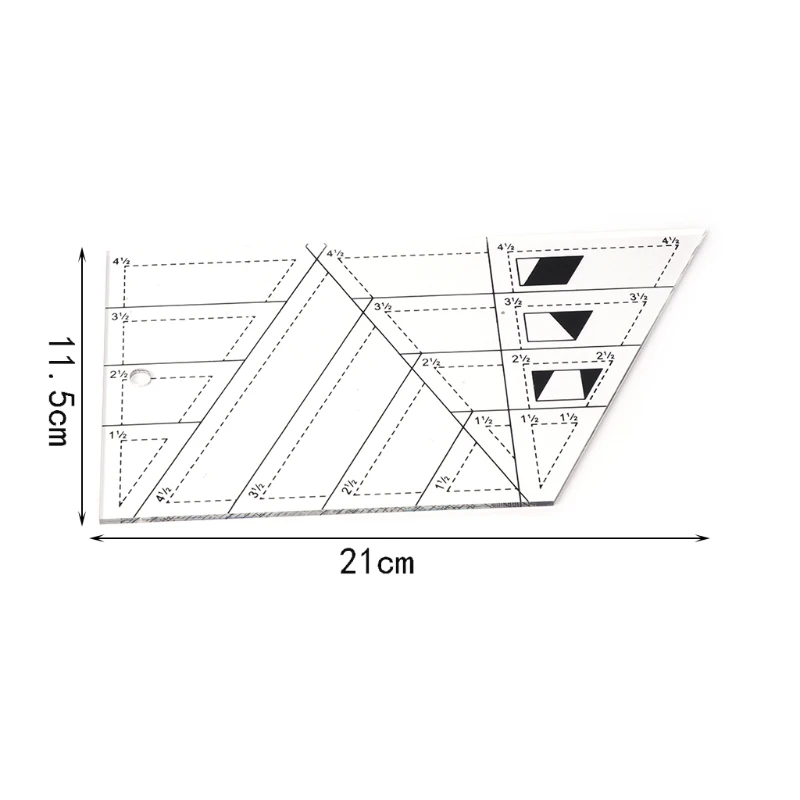 Shape Measure Trapezoid Quilts Plastic Ruler DIY Patchwork Sewing Tools