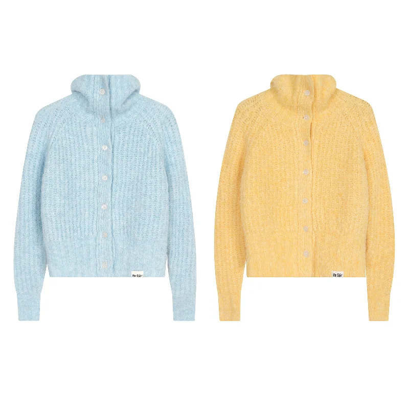 

Winter Loose Sweaters Half Turtleneck Cardigans Jumpers Sweet Girls Simple and Versatile Khaki Lake Blue Fashion Clothing Solid
