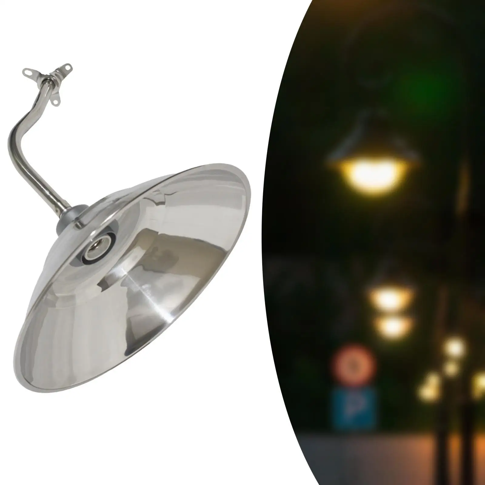 Stainless Steel Outdoor Light Shade Backyard Lightweight with Curved Pole Waterproof Park Trendy Pathway Walkway Lamp Shade