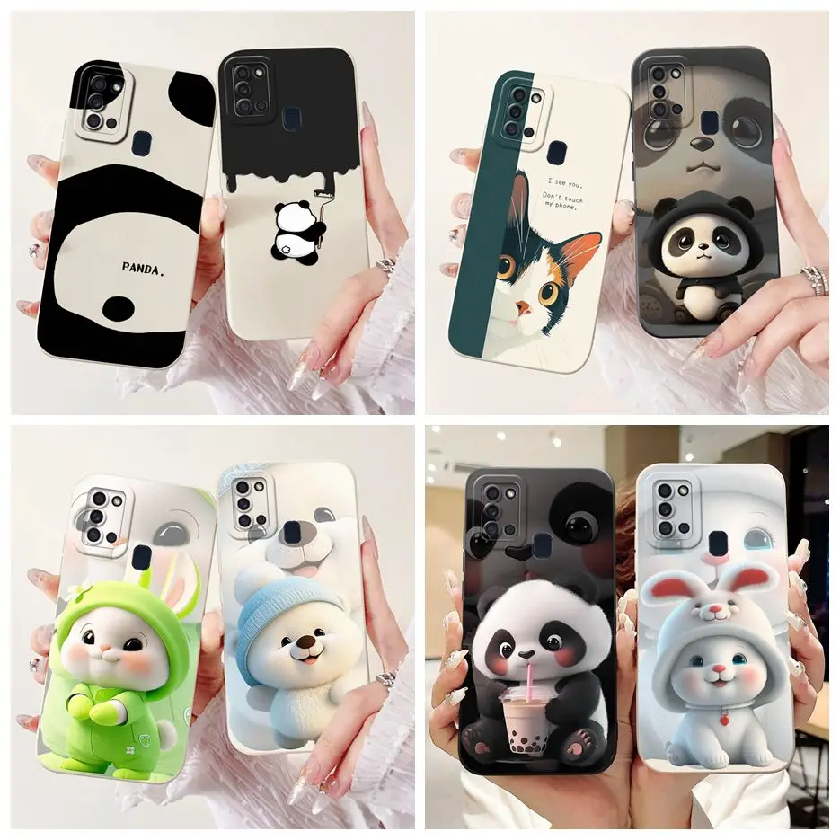 For Samsung Galaxy A21S Case SM-A217F Cute Cartoon Cover Shockproof Soft TPU Phone Case For Samsung A21s A217F Back Cover Fundas