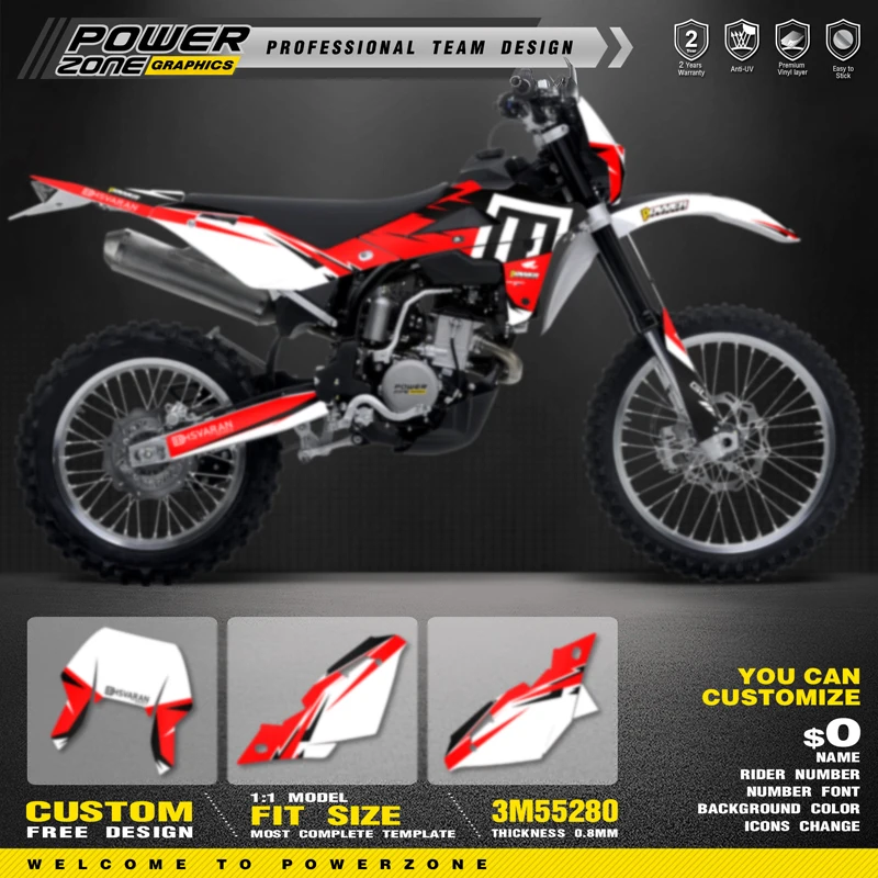 

PowerZone Custom Team Graphics Decals Stickers Kit For Husqvarna 08-13FE250 2008-2013 Stickers 03