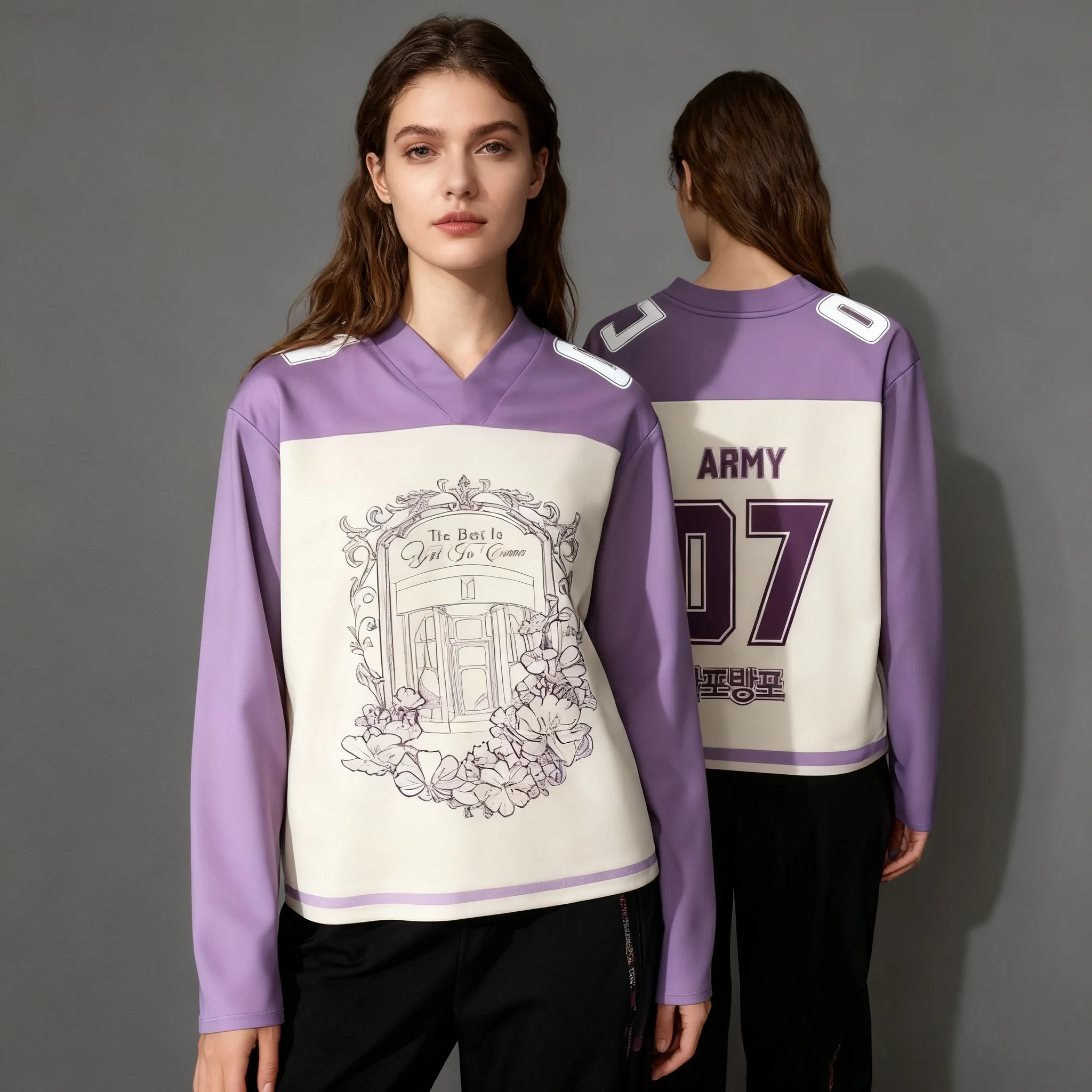 

Spring and Autumn Winter Long Sleeve T-shirt Road Festival Commemorative T-shirt Street Ladies Y2K Lazy Style 3D Large Adult Top