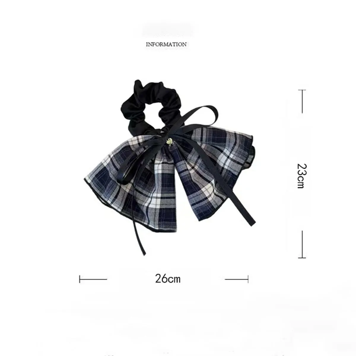 1pc Bogen Band Plaid Rock Große Scrunchie High-End-Pferdeschwanz Haar Krawatte Süße Haar Zubehör Neue Haar Krawatte – Detail 7