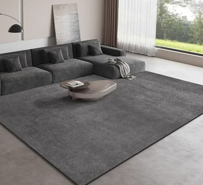 

New gray studio sofa floor mat with sound insulation, light luxury, high-end home bedroom bedside blanket