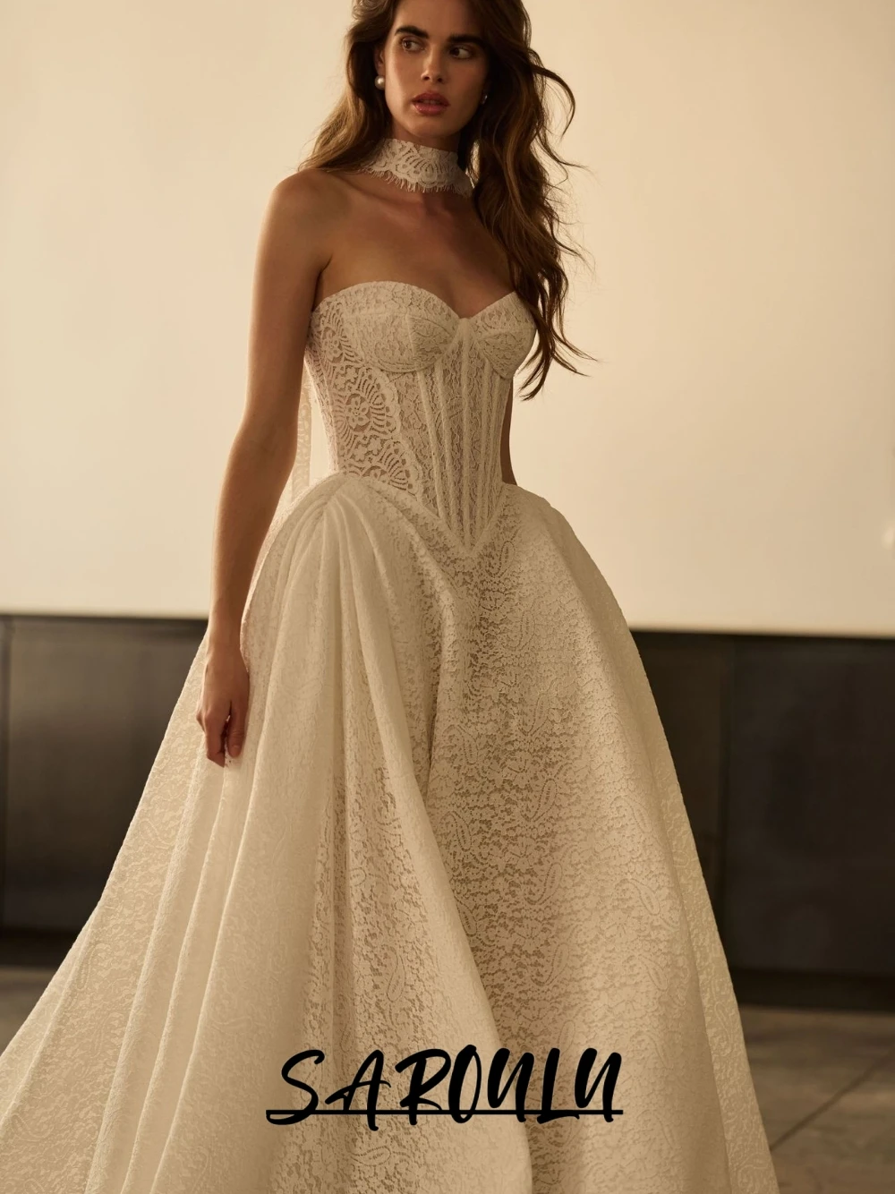 

Sweetheart Neck Wedding Dress, Fully Lace, Graceful Princess Corset Bridal Gown, Customized, Statement Ballgown Bride Wear