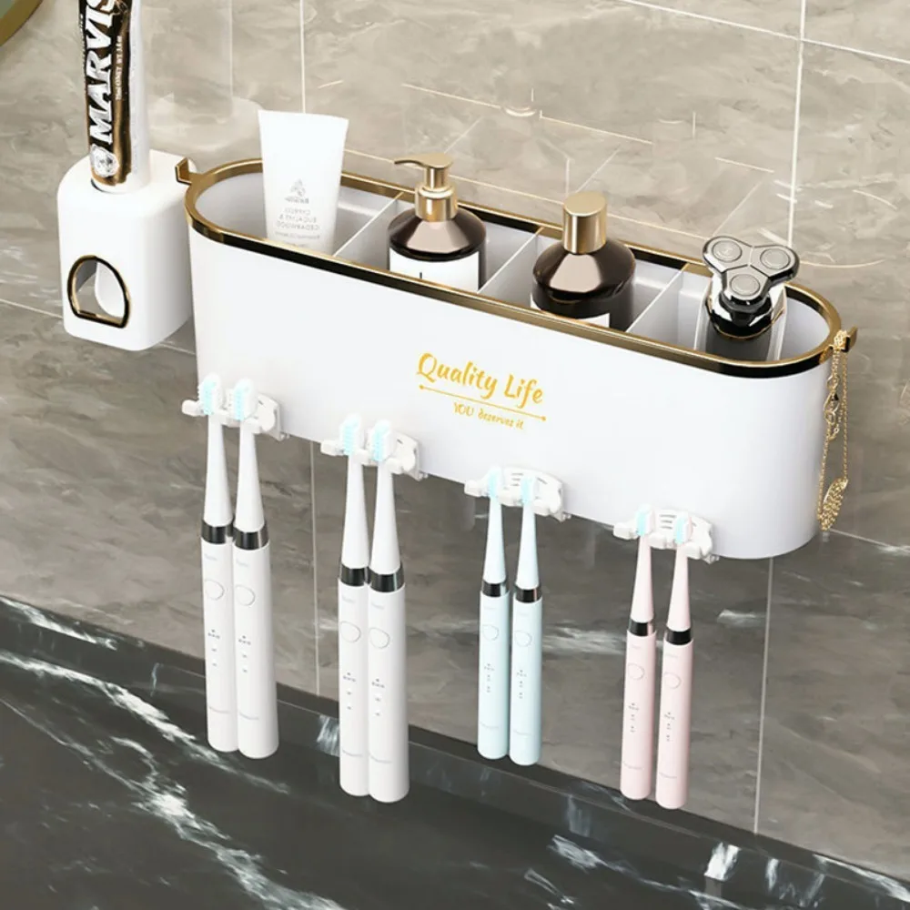 Features More Hygiene:The cup is inverted and drained, water drain faster and no humid. Punch Free:The toothbrush holder comes