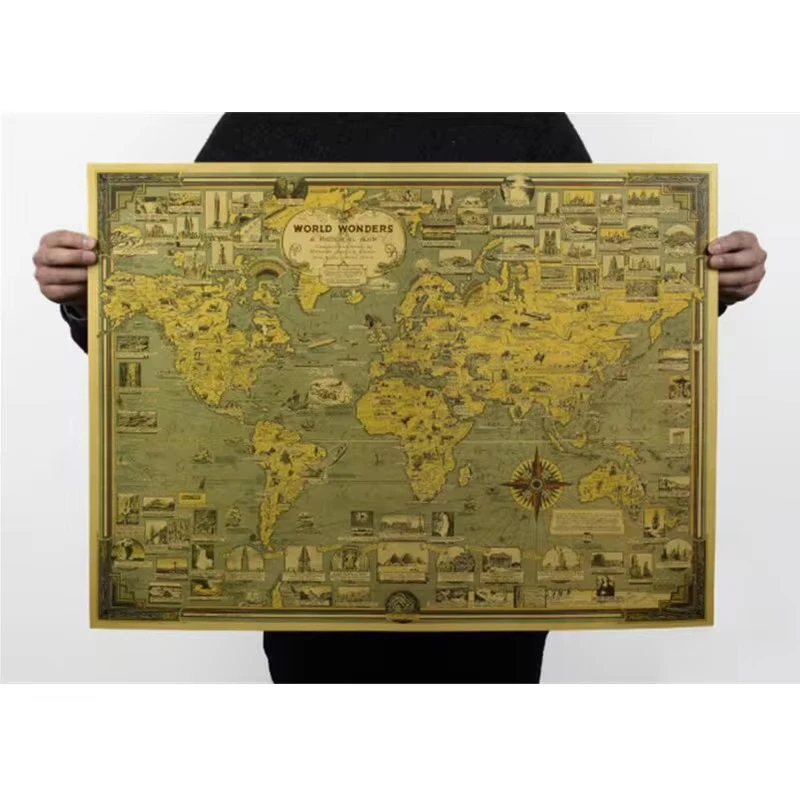 Vintage Mix Order Ancient Old City World Maps Middle Earth Map Moon Poster Retro Kraft Paper Home Decor Wall Sticker