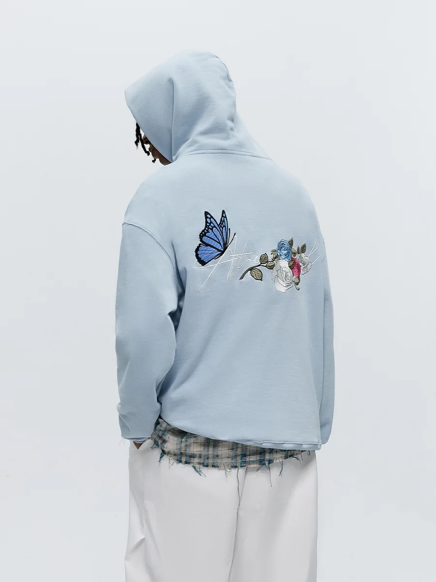 

ATRY Men's Loose Fit Hoodie Floral Print Casual Comfortable Cotton Sweatirt Trendy Streetwear Autumn Collection