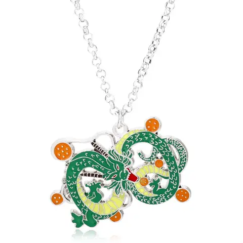 애니메이션 드래곤 볼 Z Shenron 목걸이 코스프레 소품 액세서리 그림 금속 열쇠 고리 열쇠 고리 펜던트 그림 어린이 장난감 선물