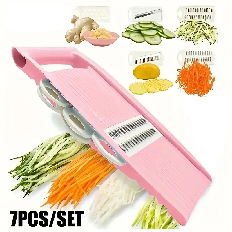 Mandoline Slicer for Kitchen 7-in-1 Mandoline Food Slicer,Potato/Cheese/Vegetable/Carrot/Cucumber Grater