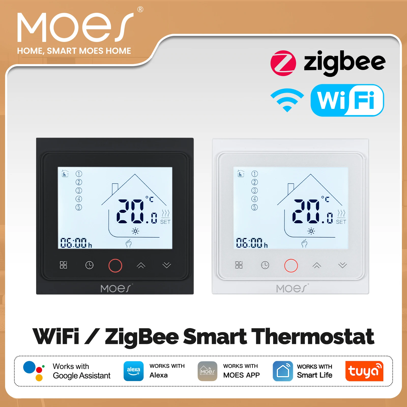 MOES Tuya WiFi ZigBee Smart Thermostat Room Temperature Controller for Water Electric Floor Heating Gas Boiler Alexa Google Home