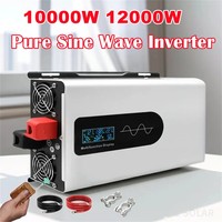 12000W 10000W 8000W Pure Sine Wave Inverter DC 12V 24V 48V 72V 92V To AC 220V 110V Solar Power Bank Inverter Frequency Converter