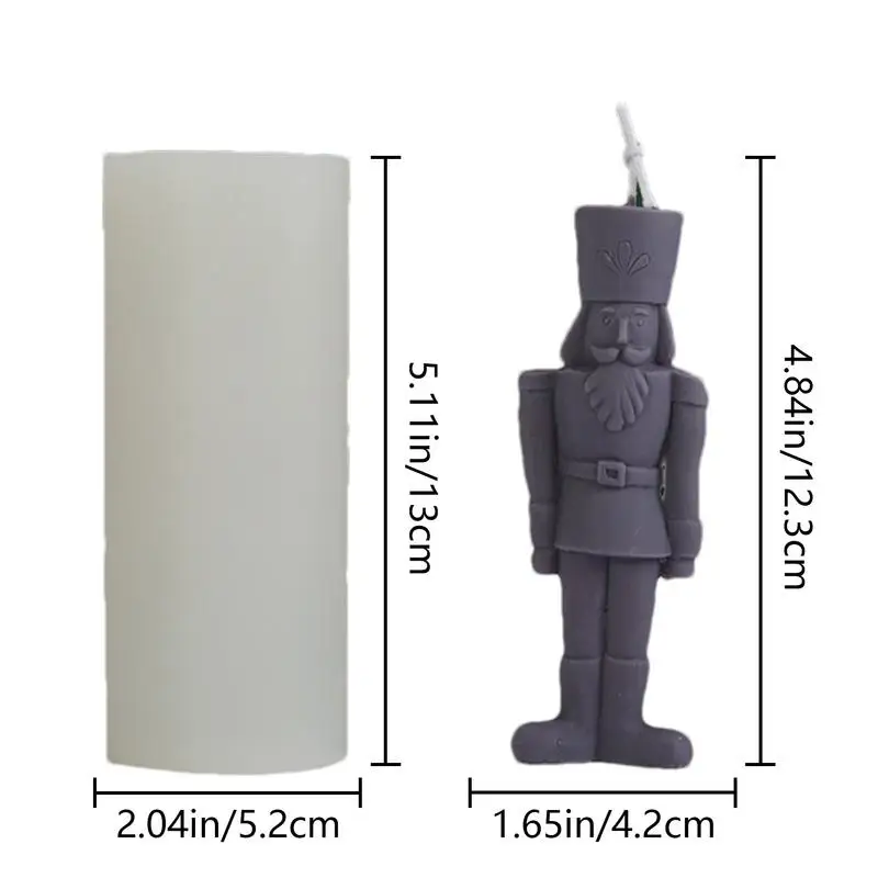 King Candle Mold Human-Shaped King Candle Silicone Mold Reusable Easily Unmold Nutcracker Statue Candle Mould For Beginners For