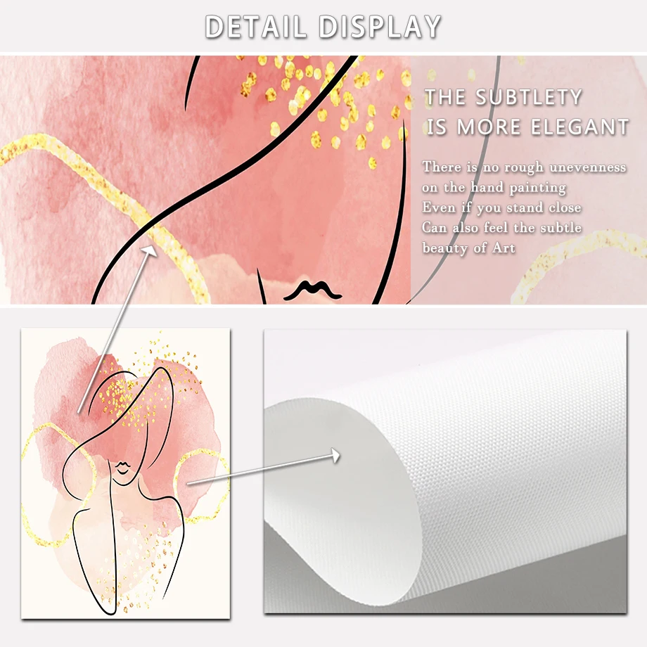 الحديثة المألوف امرأة خط الفن بسيط المائية بساطتها موضة الرسم على لوحات القماش الجدارية الشمال المشارك غرفة ديكور