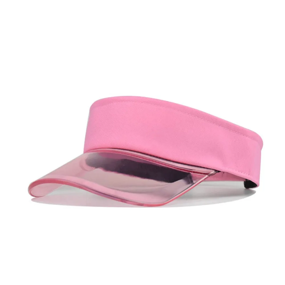 Fashion UV Protection Leopard Print Visor Cap Sunscreen Cool Transparent Hollow Hat Adjustable Solid Color Sun Hat Unisex
